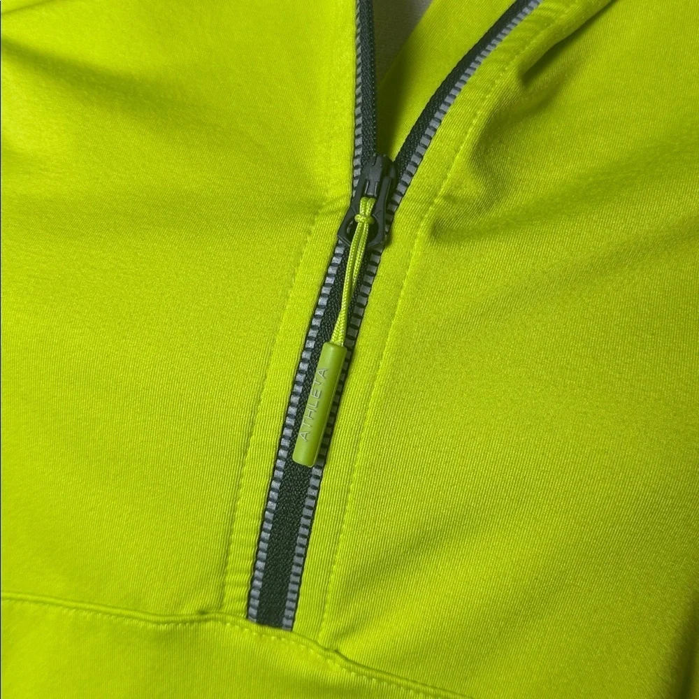 Athleta Safety Yellow Quarter-Zip Pullover Size Small - Picture 2 of 9
